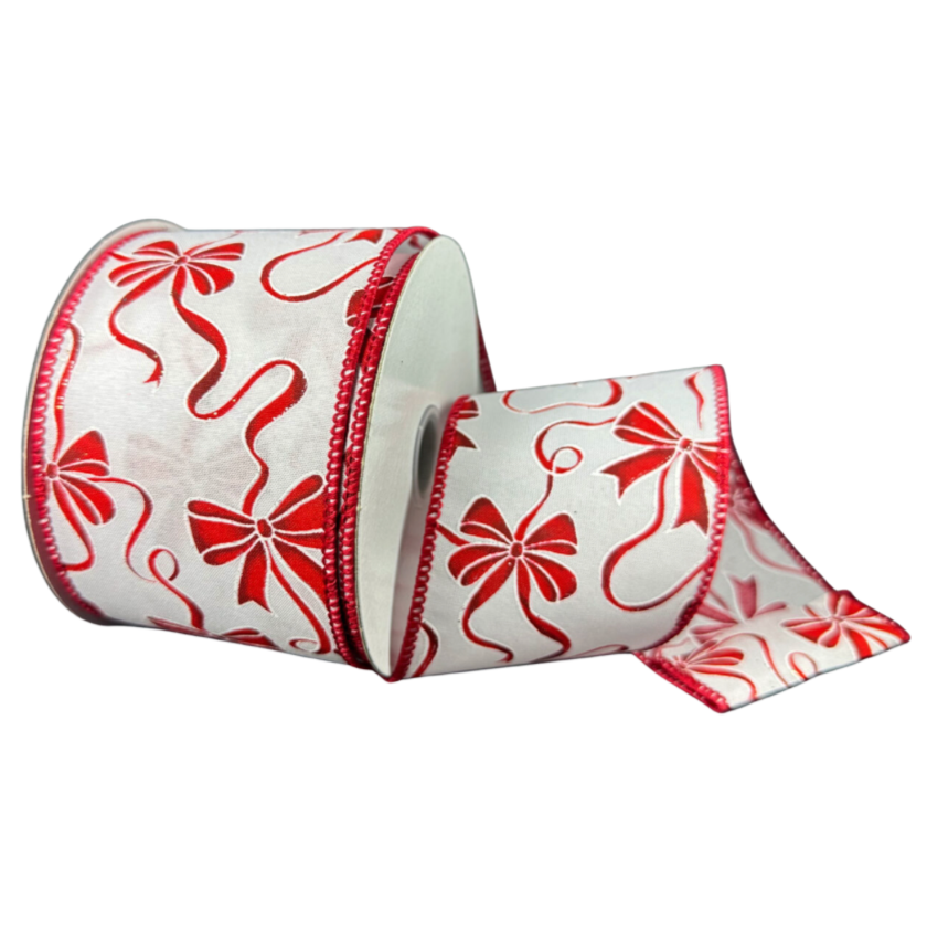 2.5"X10Y Bows (White/Red)