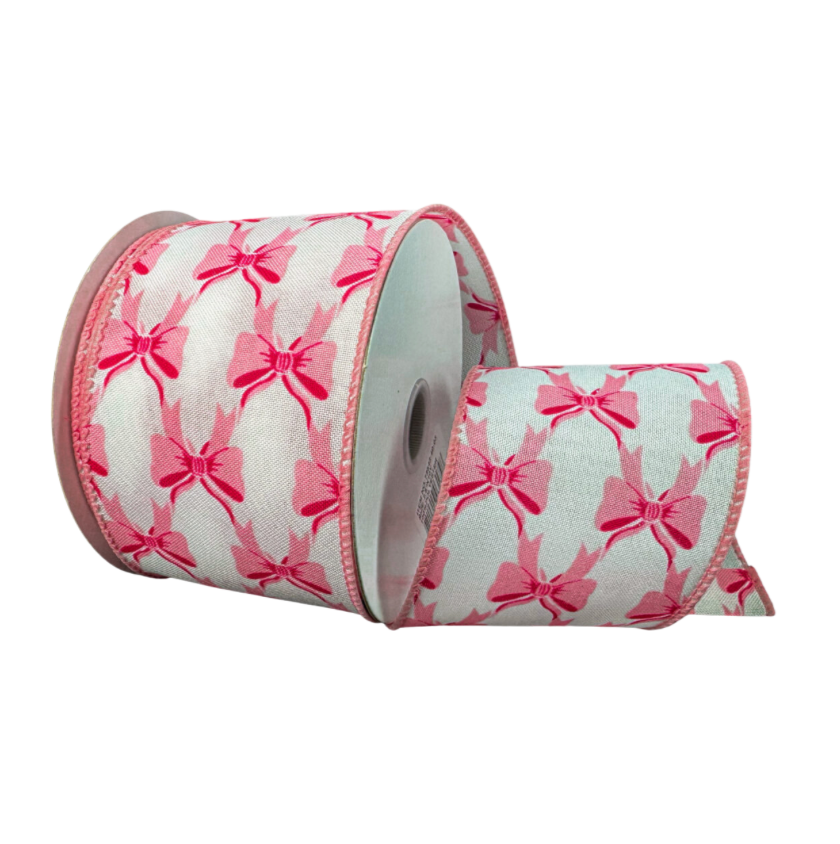 2.5"X10Y Bows (Pink/White)