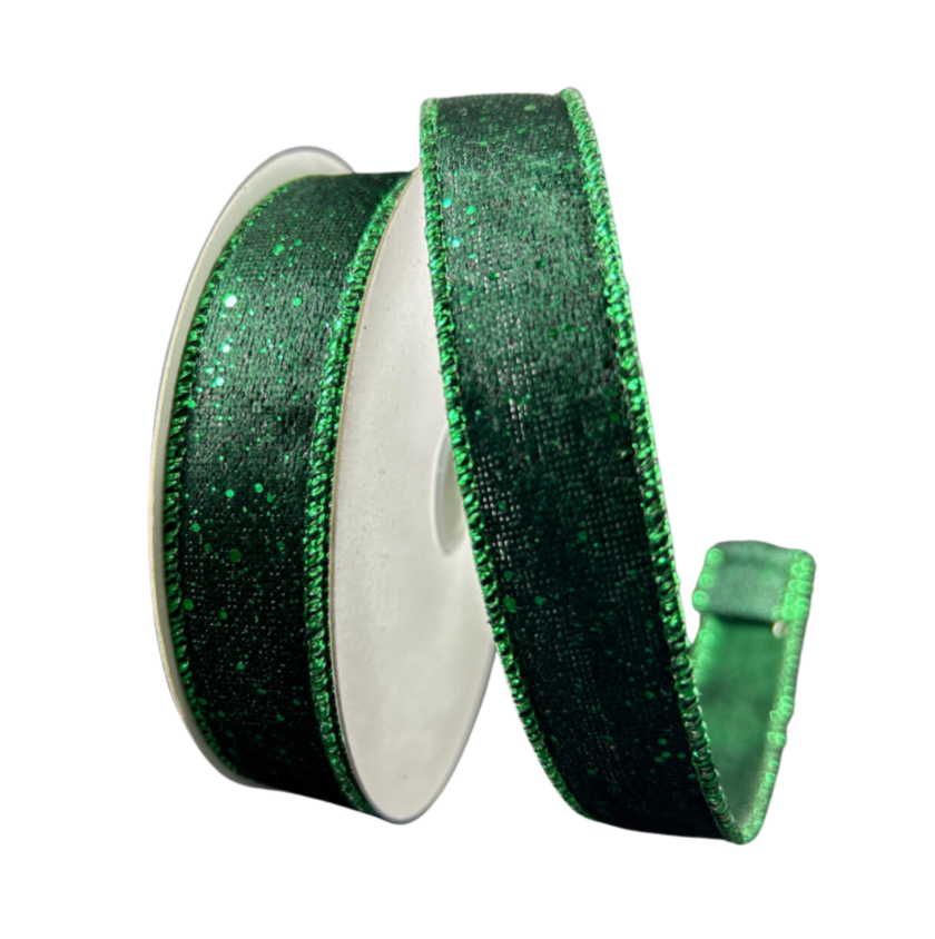 7/8"X10Y Glitter Lush Velvet (Emerald)