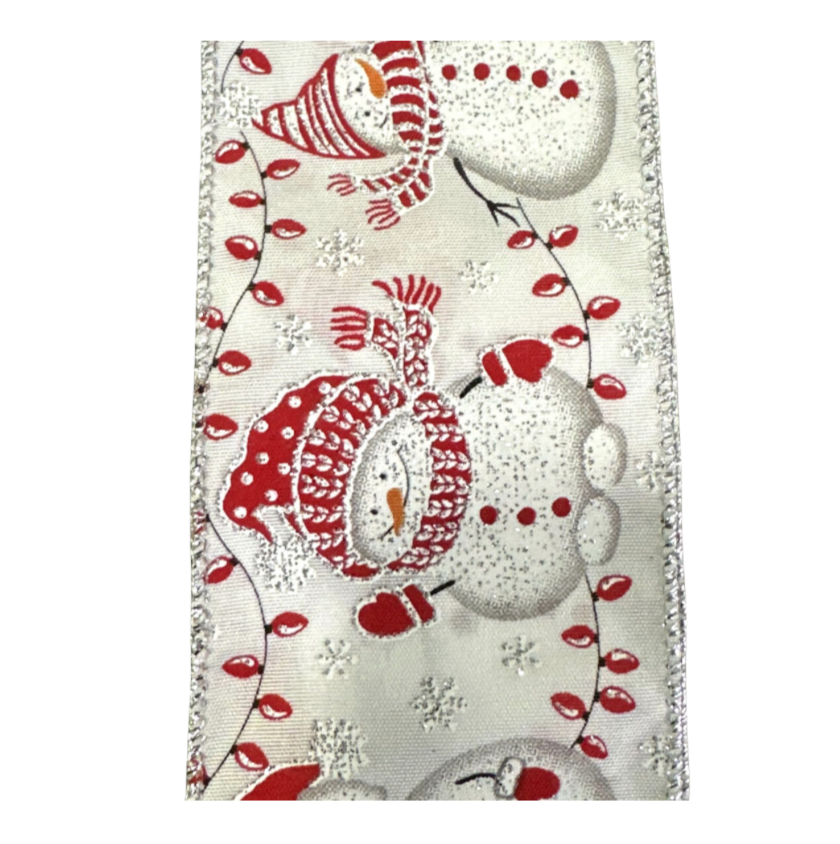 2.5"X10Y Snowman (White/Ribbon)