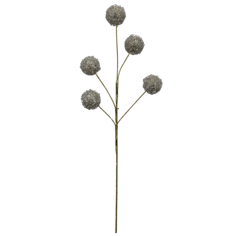 29" Glitter Iced Ball Spray (Champagne)