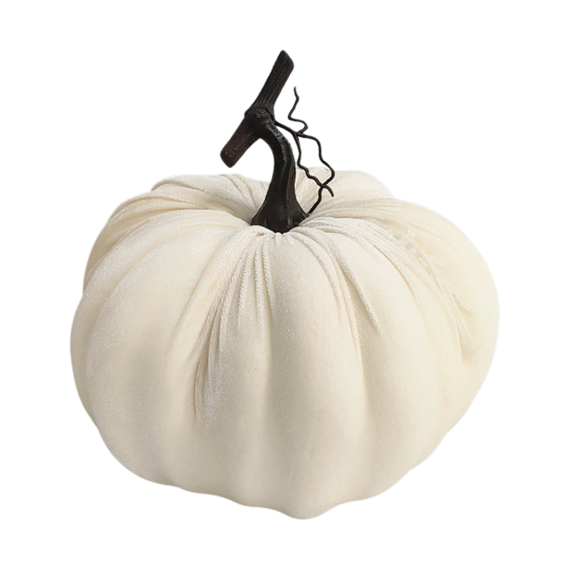 10" Velvet Pumpkin (Cream)