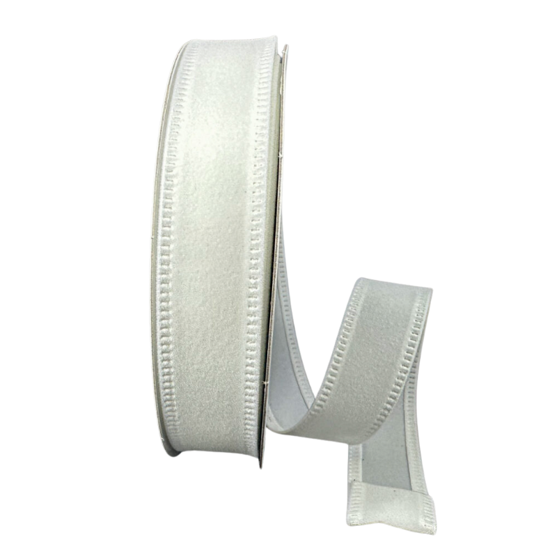 7/8"X10Y Velvet (White)