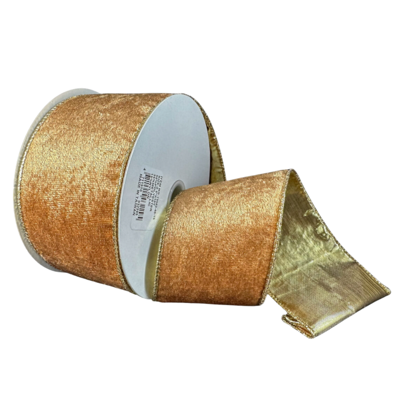 2.5"X10Y Velvet Metallic Back (Camel)