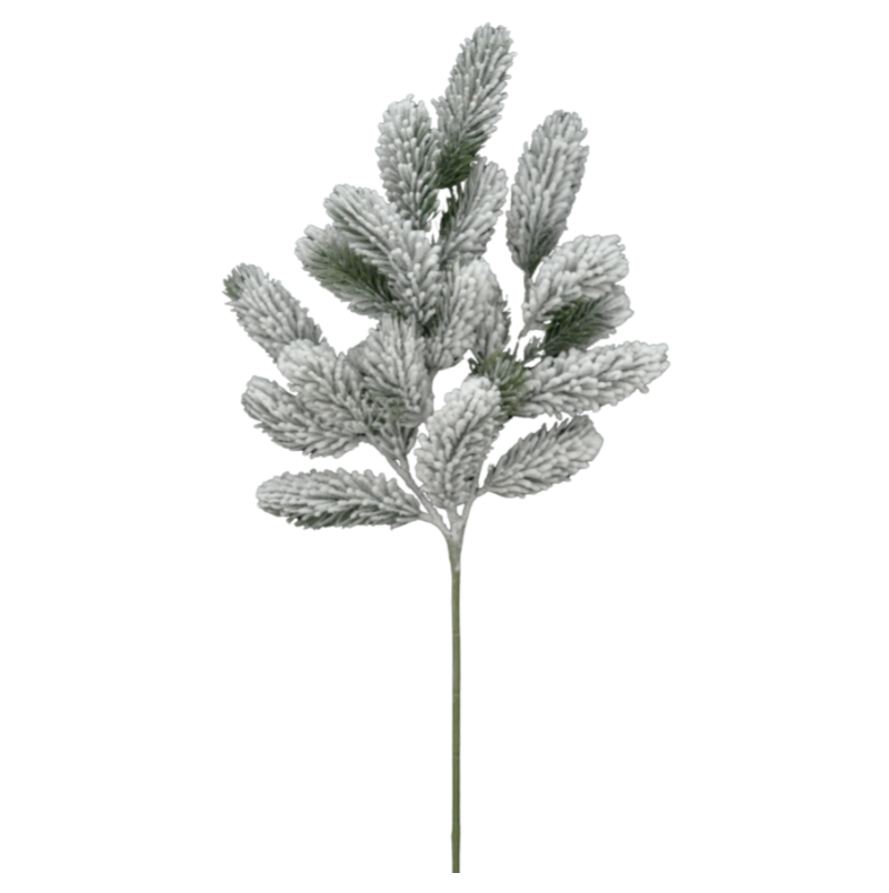 24" Snowy Pine Spray