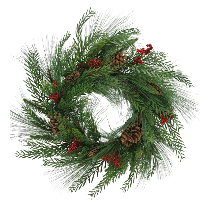 24" Mixed Pine Wreath