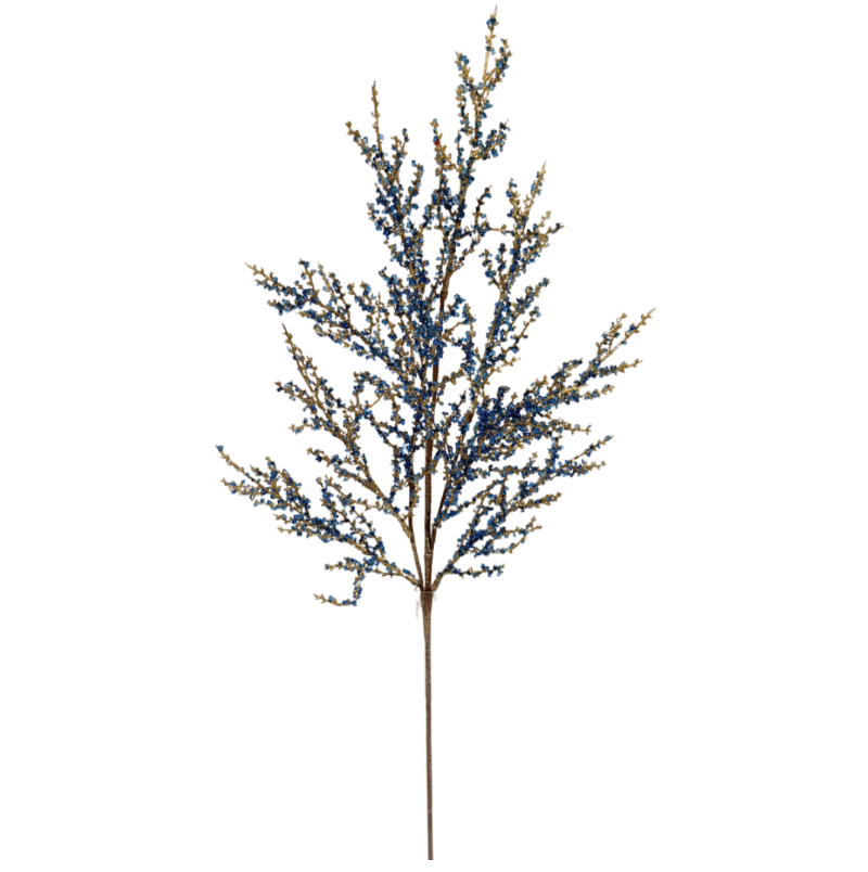 30.5" Iced Twig Spray (Blue/Gold)