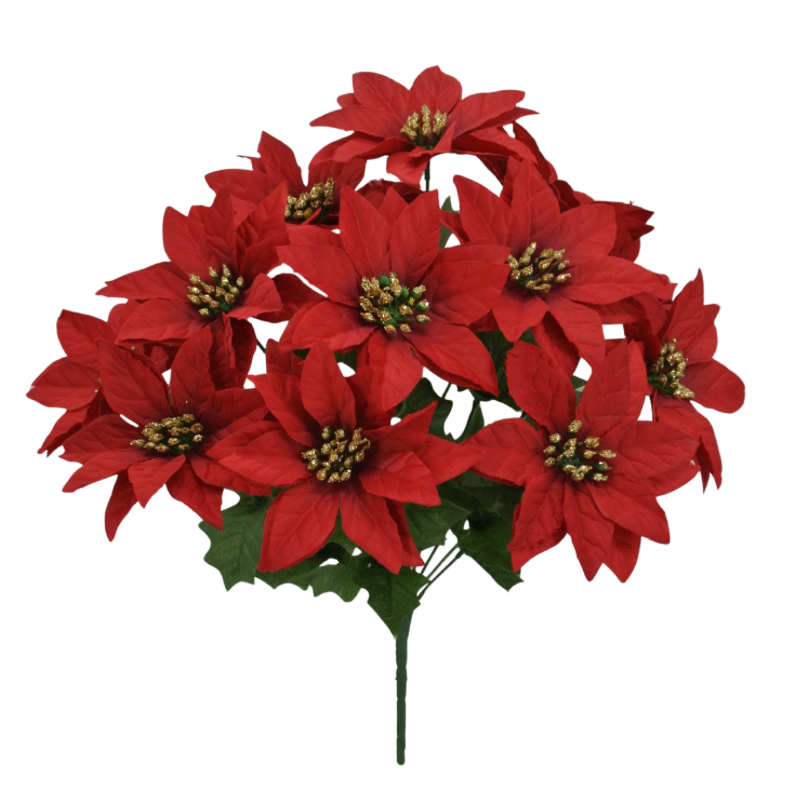16" Poinsettia Bush (Red)