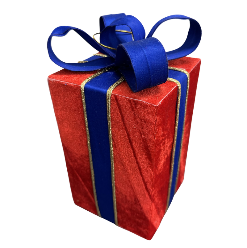 9" Large Decor Velvet Gift Box (Red/Blue/Gold)