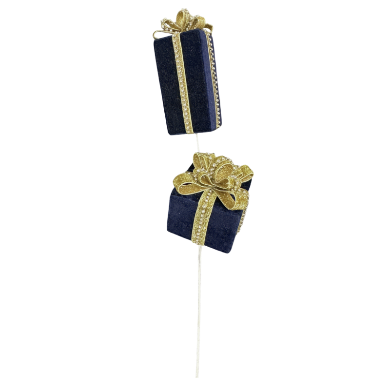 28" Gift Box Spray (Dark Blue/Gold)