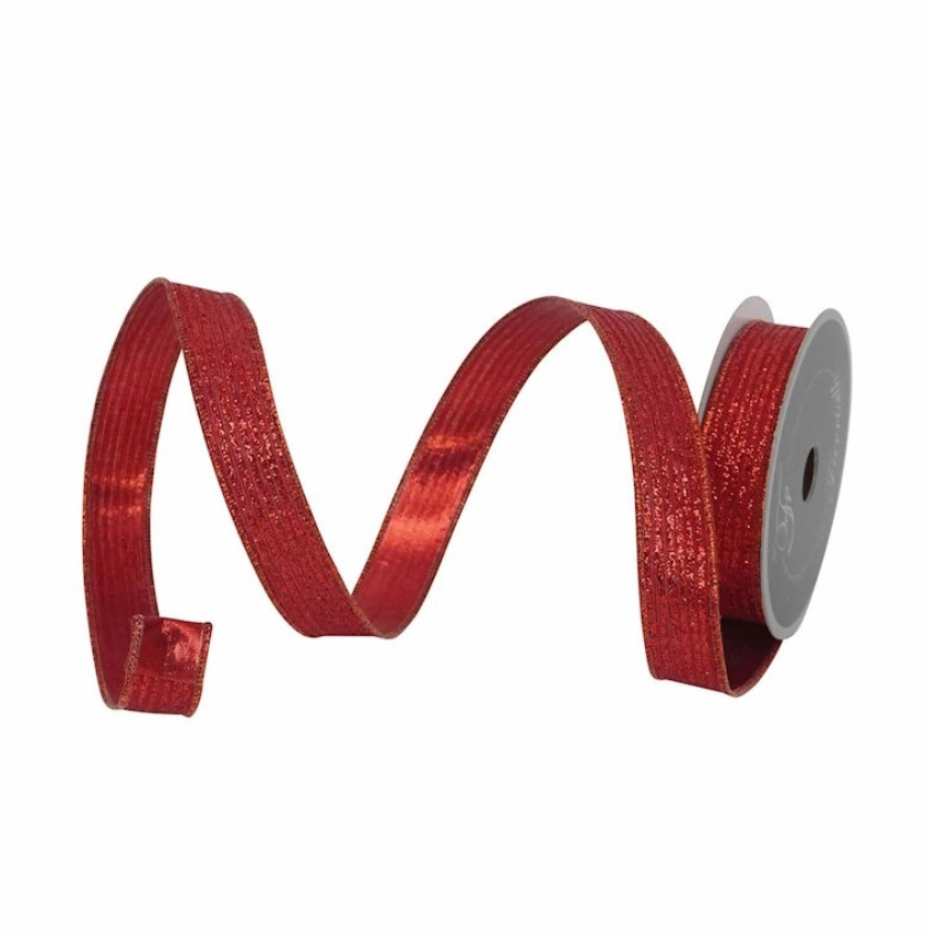 1"X10YD Random Stripes (Red) Farrisilk