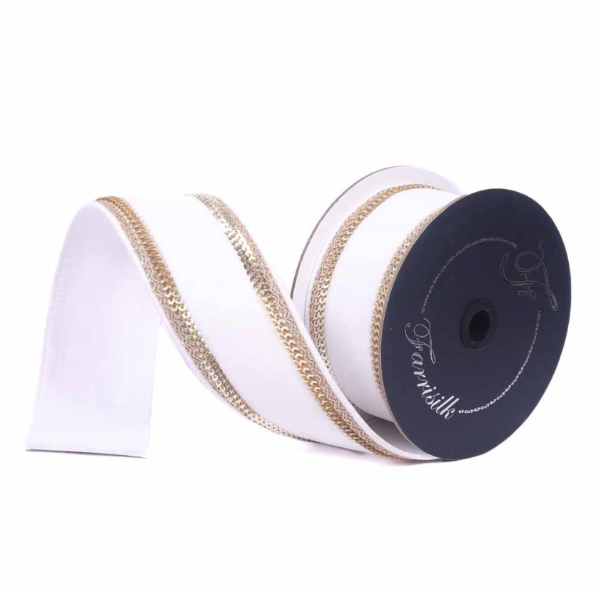 2.5"X10YD Chateau Noel (Ivory) Farrisilk