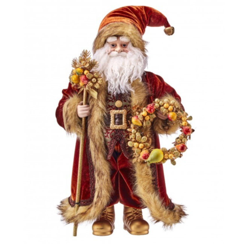 20" Charleston Santa W/Fruit Wreath