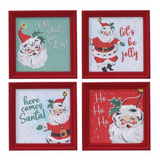 12X12" Oh What Fun Santa Framed Art (Assorted) Purchase is for ONE