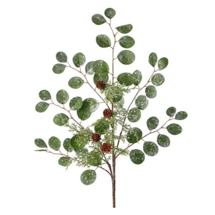 28" Frosted Eucalyptus/Cedar Spray