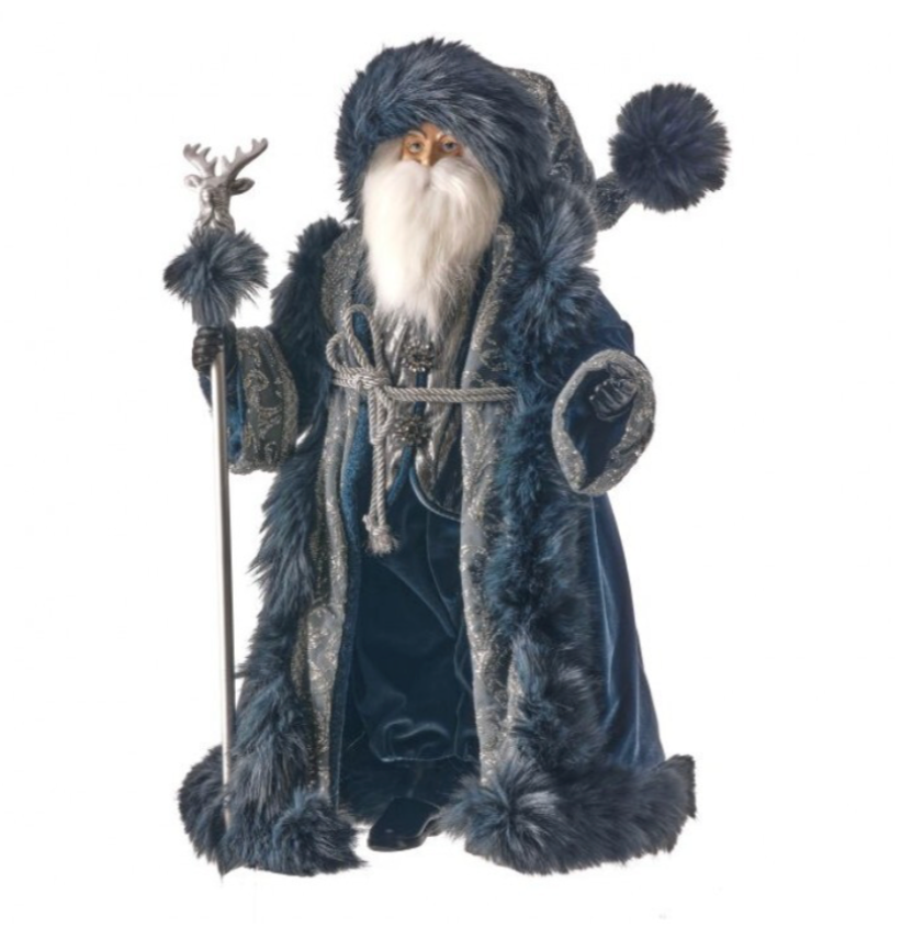 27" Resin W/Fabric Regal Santa