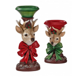 9-12" Resin Deerhead/Bow Candleholder (Sold Individually, Purchase is for ONE)