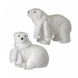 9.5-13.5" Faux Fur Polor Bear W/Scarf (Sold Individually, Purchase is for ONE)