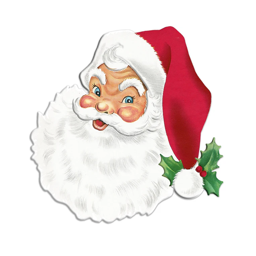 12"H X 11.875"L Santa Face (W/Open Eyes)