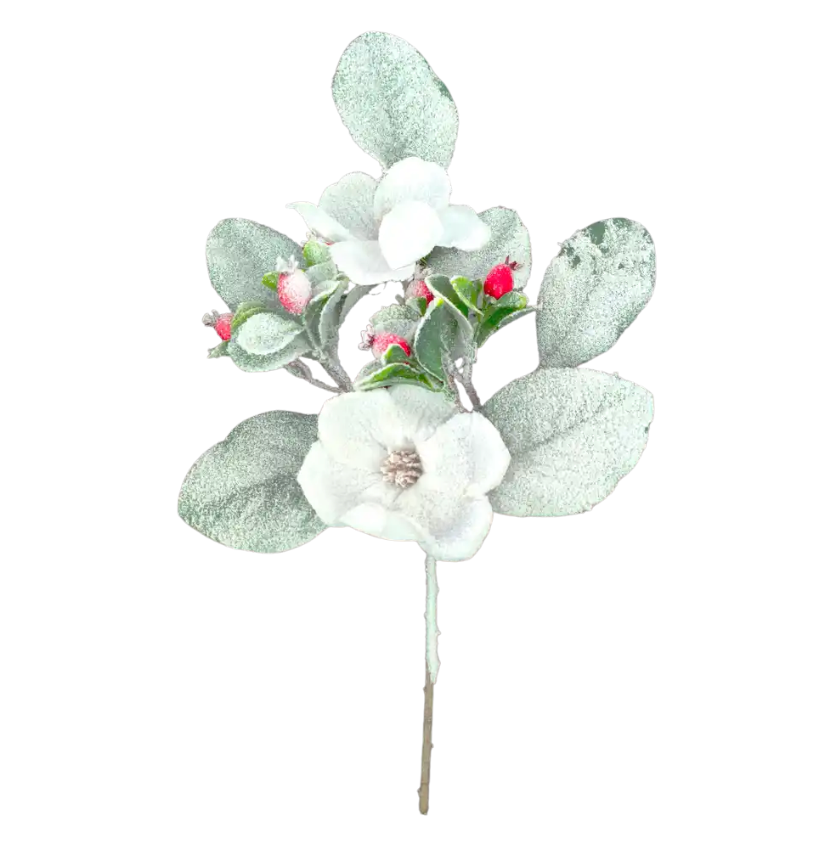 19" Magnolia Berry Spray (White)