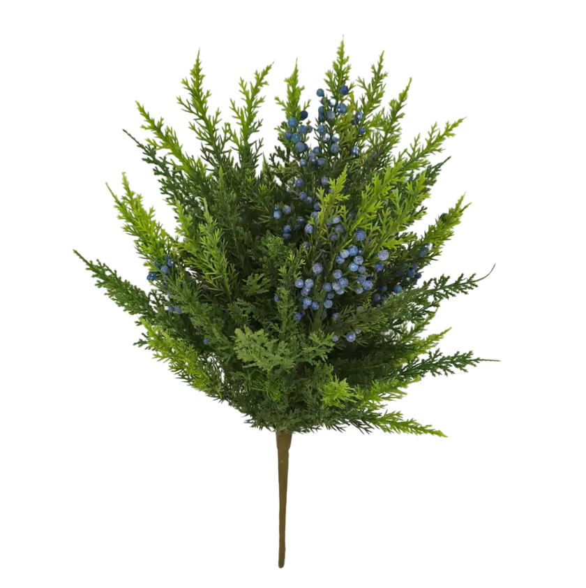 19" Mixed Pine Berry Bush (Blue)
