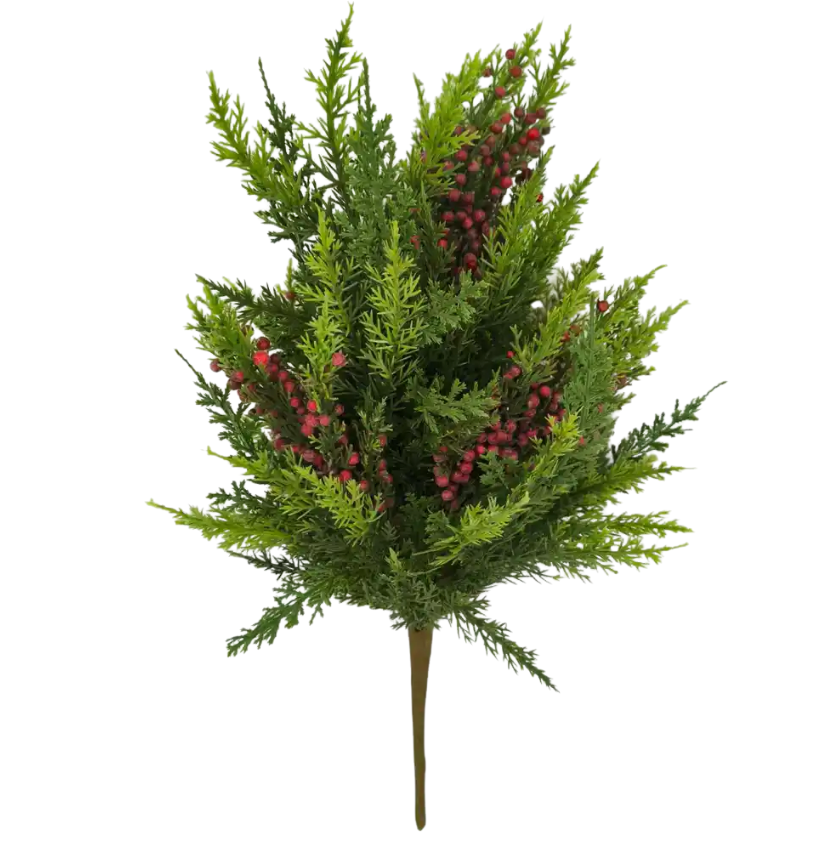 19" Mixed Pine Berry Bush (Red)