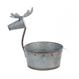 Large Icy Blue Deer Planter