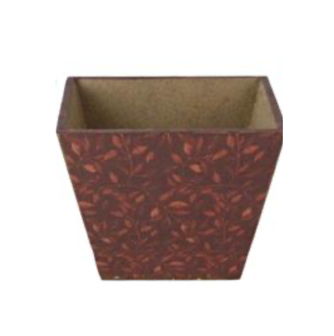 6"Sqx4.5"H Planter W/Fall Foliage Decals