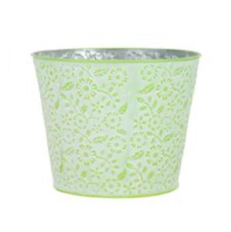 6.75"Dia x 5.5"H Emboss Daisy Pot Cover (Green)