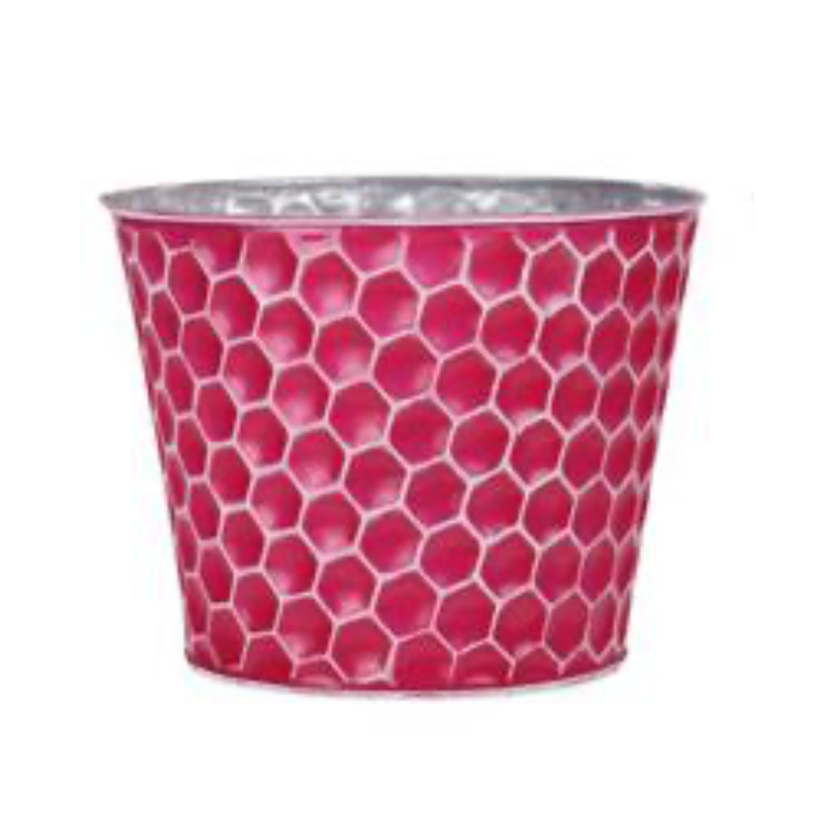 6.75"Diax5.5"H Emboss Quilted Pot Cover (Hot Pink)