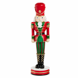 10" Red And Green Nutcracker Candlesticks