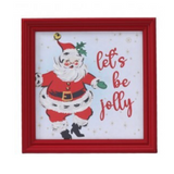 12X12" Oh What Fun Santa Framed Art (Assorted) Purchase is for ONE