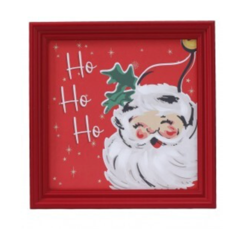 12X12" Oh What Fun Santa Framed Art (Assorted) Purchase is for ONE