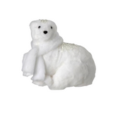 9.5-13.5" Faux Fur Polor Bear W/Scarf (Sold Individually, Purchase is for ONE)