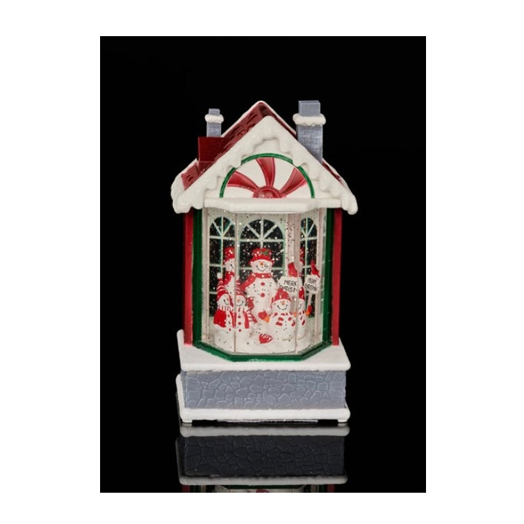 7.75"H Snowman/Candy Shop Snow Globe