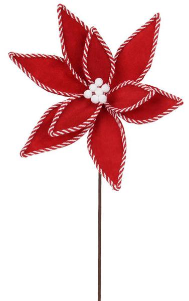21"L Felt Poinsettia Stem