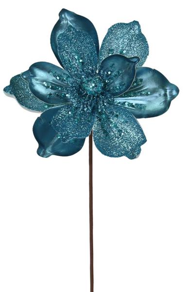 21"L Metallic/Glitter Magnolia Stem