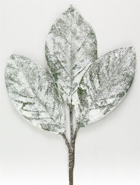 15"L Snowy Magnolia Leaf Pick