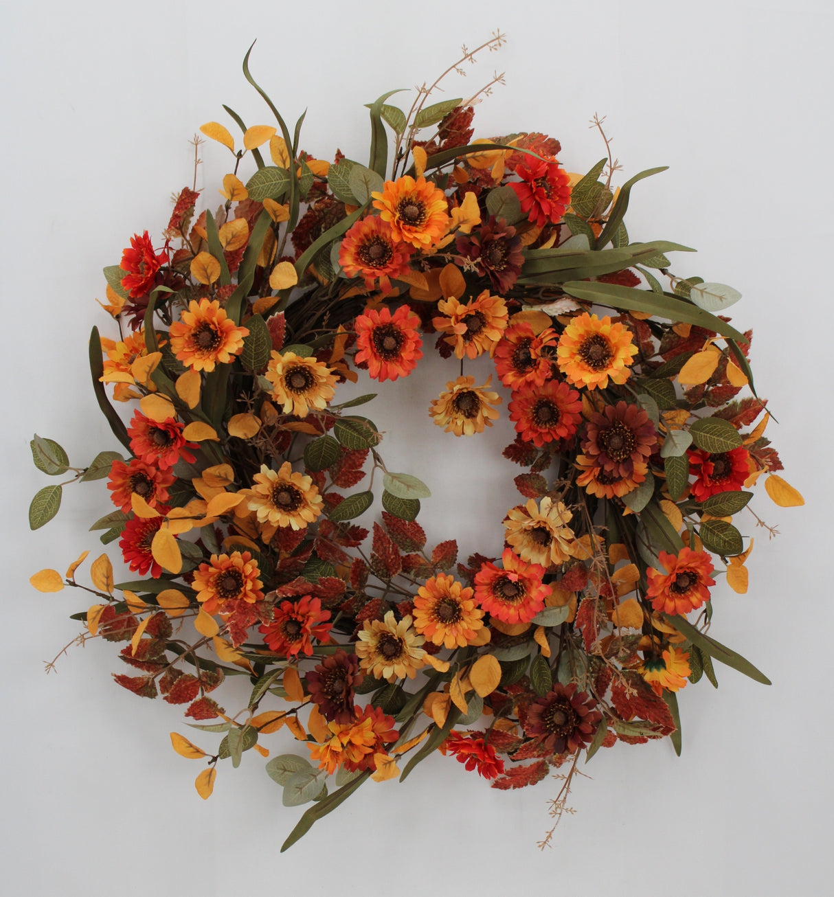 24" Sunflower Eucalyptus Wreath