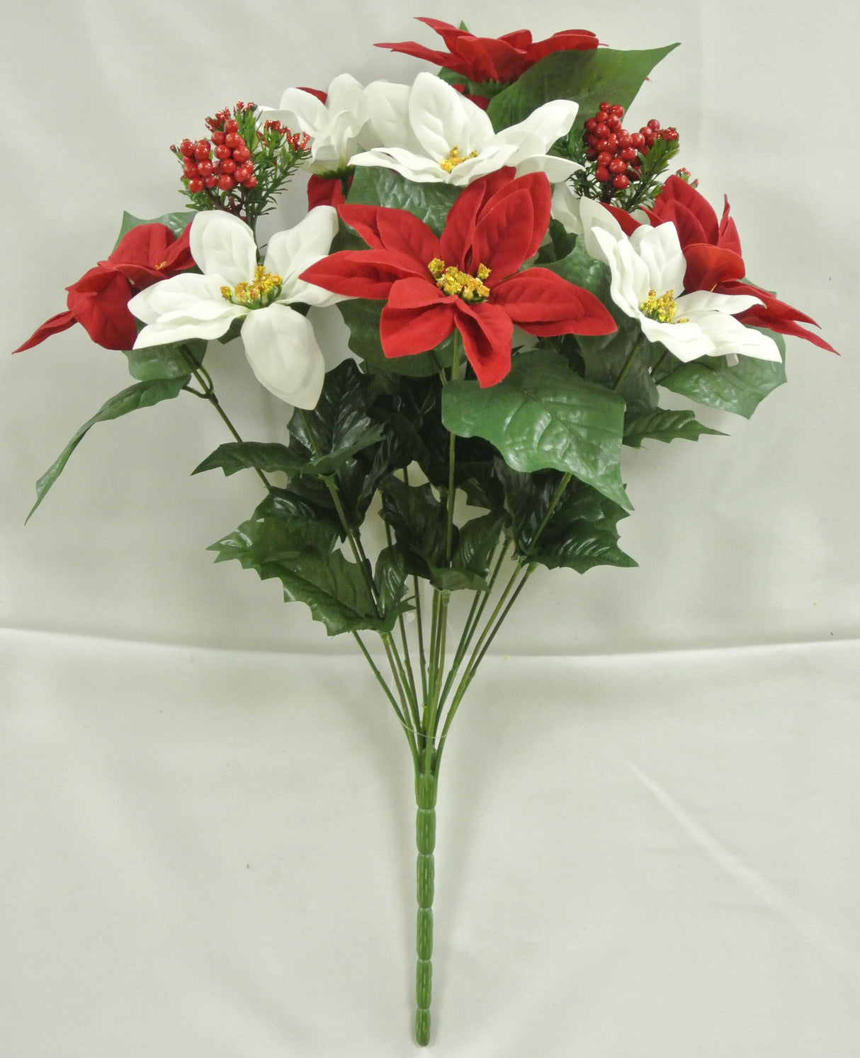 20" Poinsettia Bush X12 (White/Red)