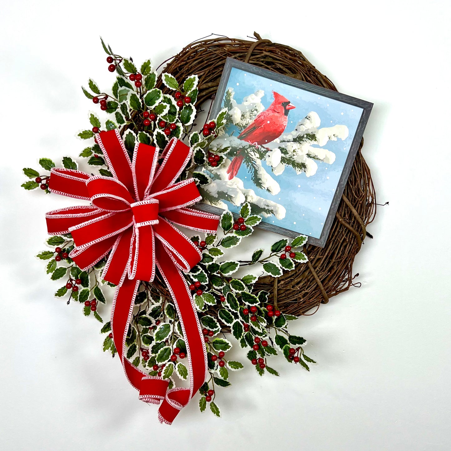Snowy Cardinal Wreath Kit