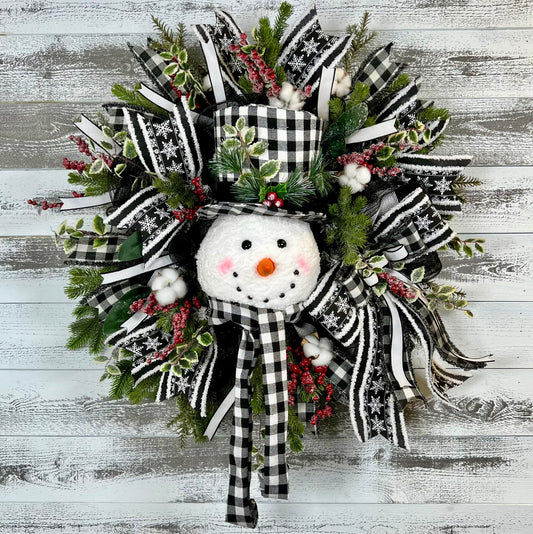 Snowman Head Wreath TUTORIAL ONLY