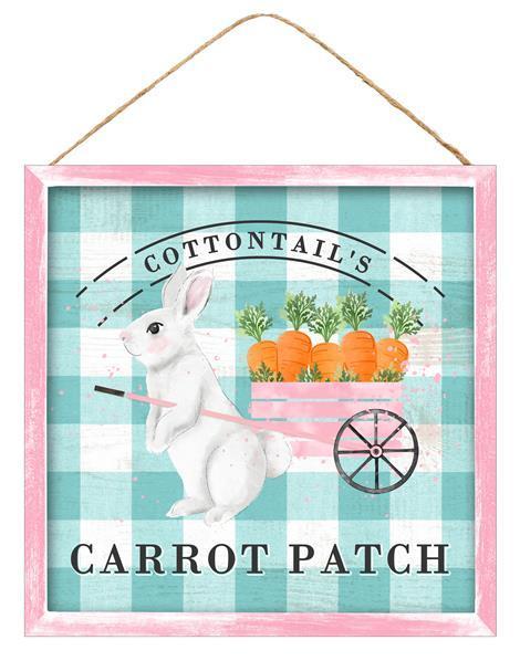 10"Sq Cottontail's Carrot Patch Sign