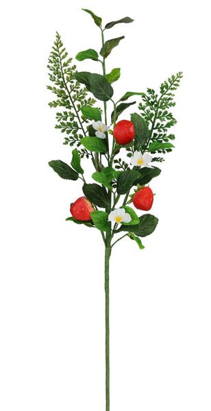 24"H Mixed Greenery Strawberry Spray