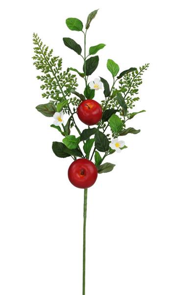 24"H Mixed Greenery Apple Spray