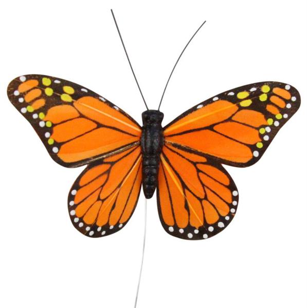 4" Monarch Butterfly W/10"Wire (Dozen)