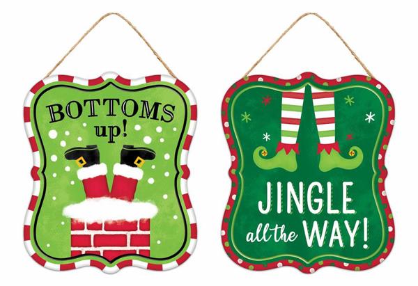 7"H X 6"L Christmas Asst Embossed Sign