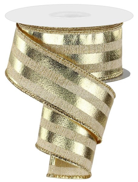 1.5" X 10Yd Metallic Vertical Stripes
