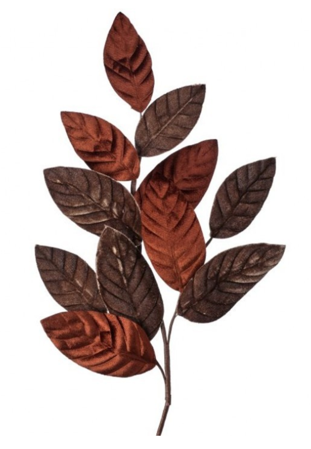26" Velvet Magnolia Leaf Spray (Brown)