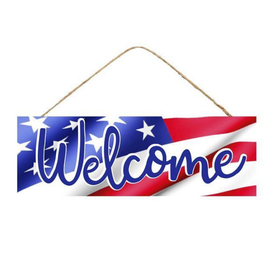 15"L X 5"H Welcome/Flag Sign